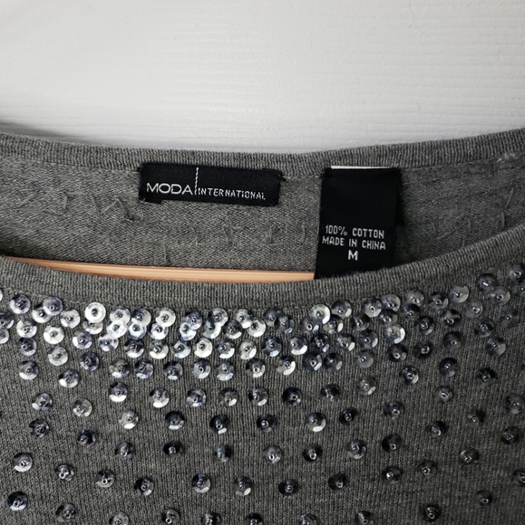 Moda International Gray Sweater Sequined Dress - Picture 4 of 4